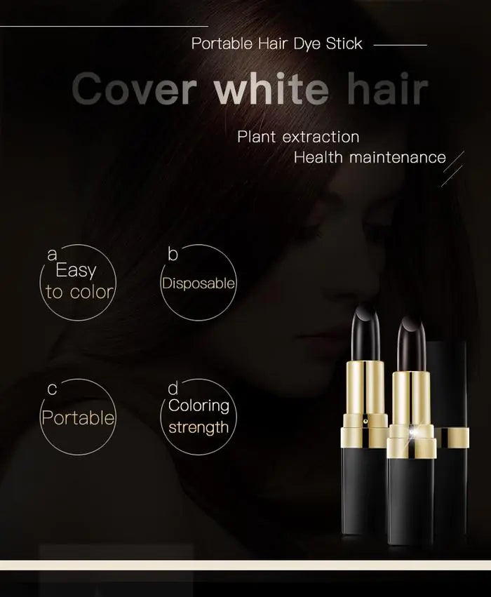 Lai Mei 3.8g Hair Dye Stick for Quick Gray Coverage Lai Mei