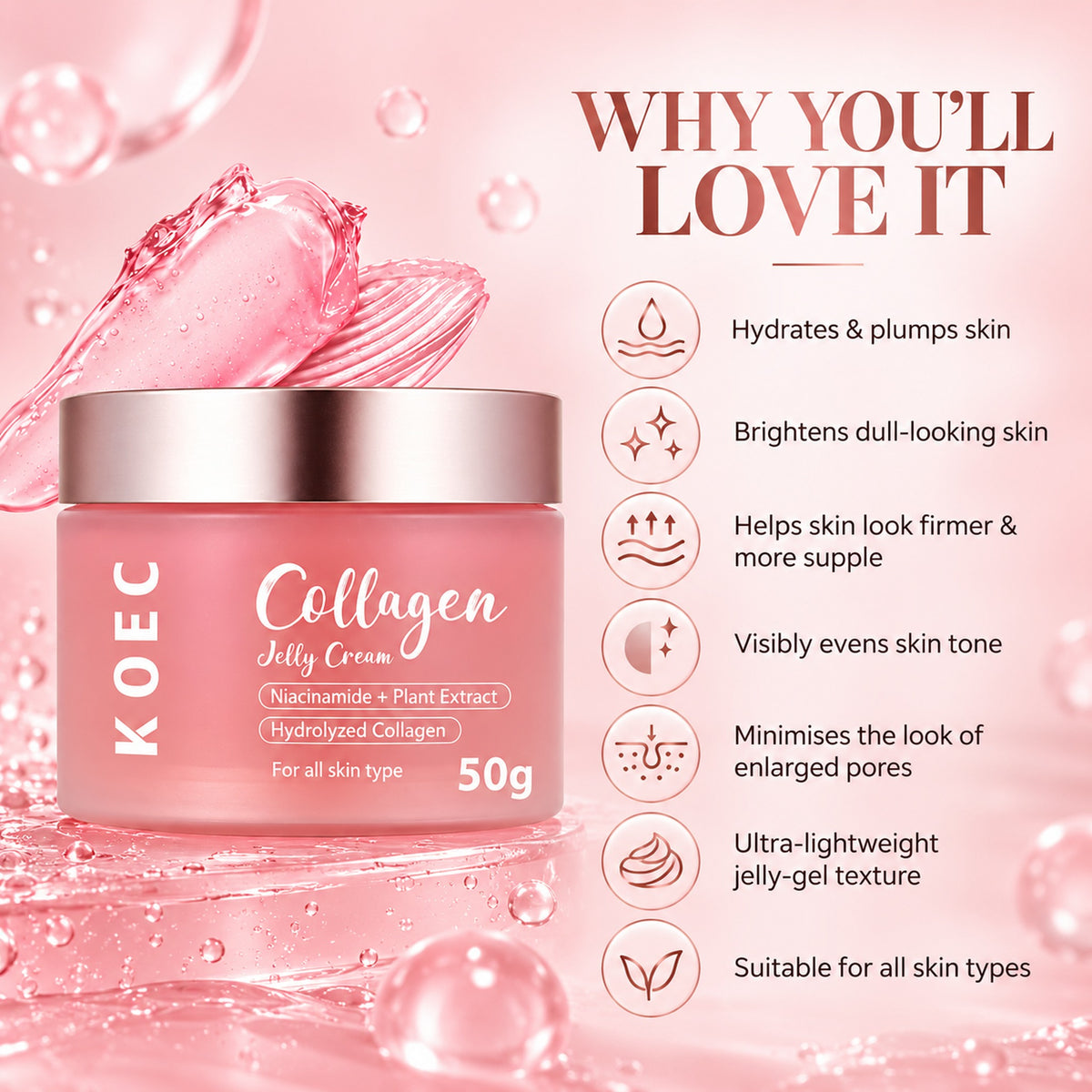 Why you'll love it: hydrates and plumps, brightens, evens tone, minimises the look of pores