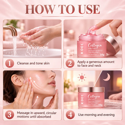How to use the collagen jelly cream in four steps, morning and evening