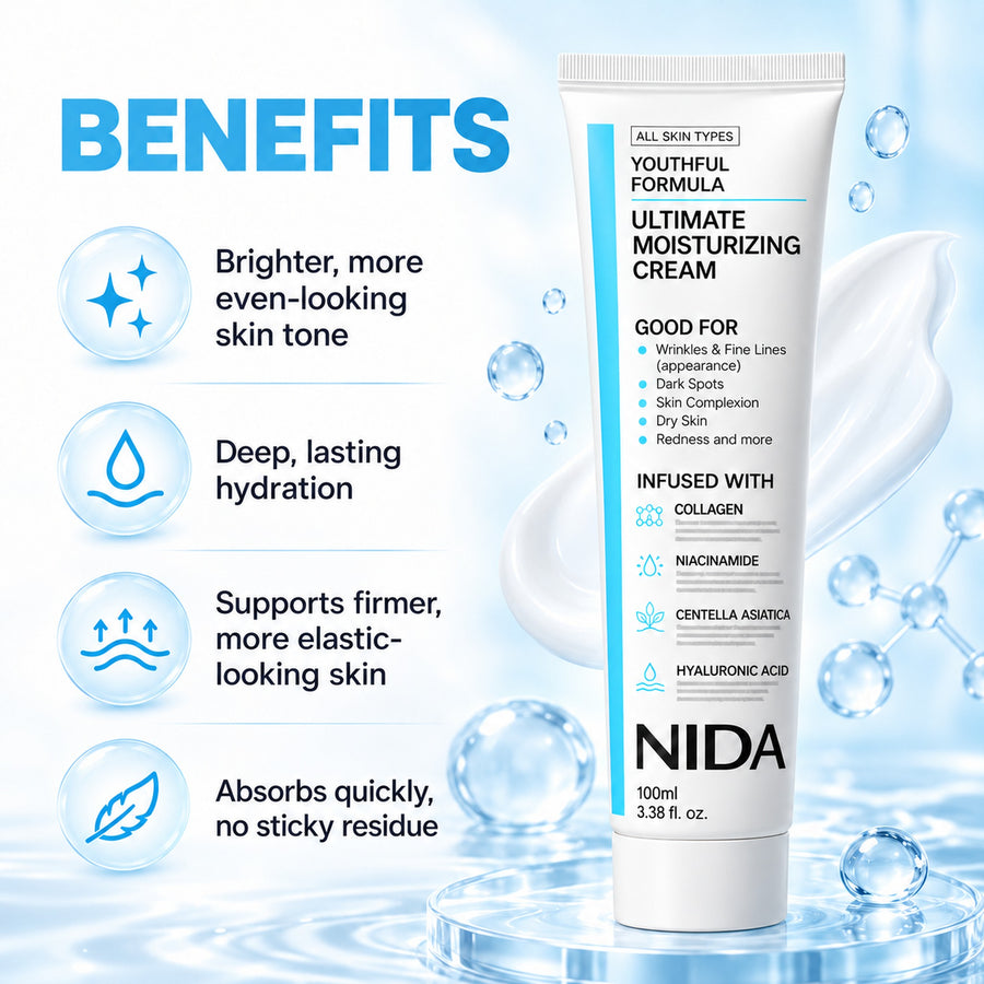 Benefits: brighter, more even-looking skin tone, deep lasting hydration, firmer more elastic-looking skin, absorbs quickly with no sticky residue
