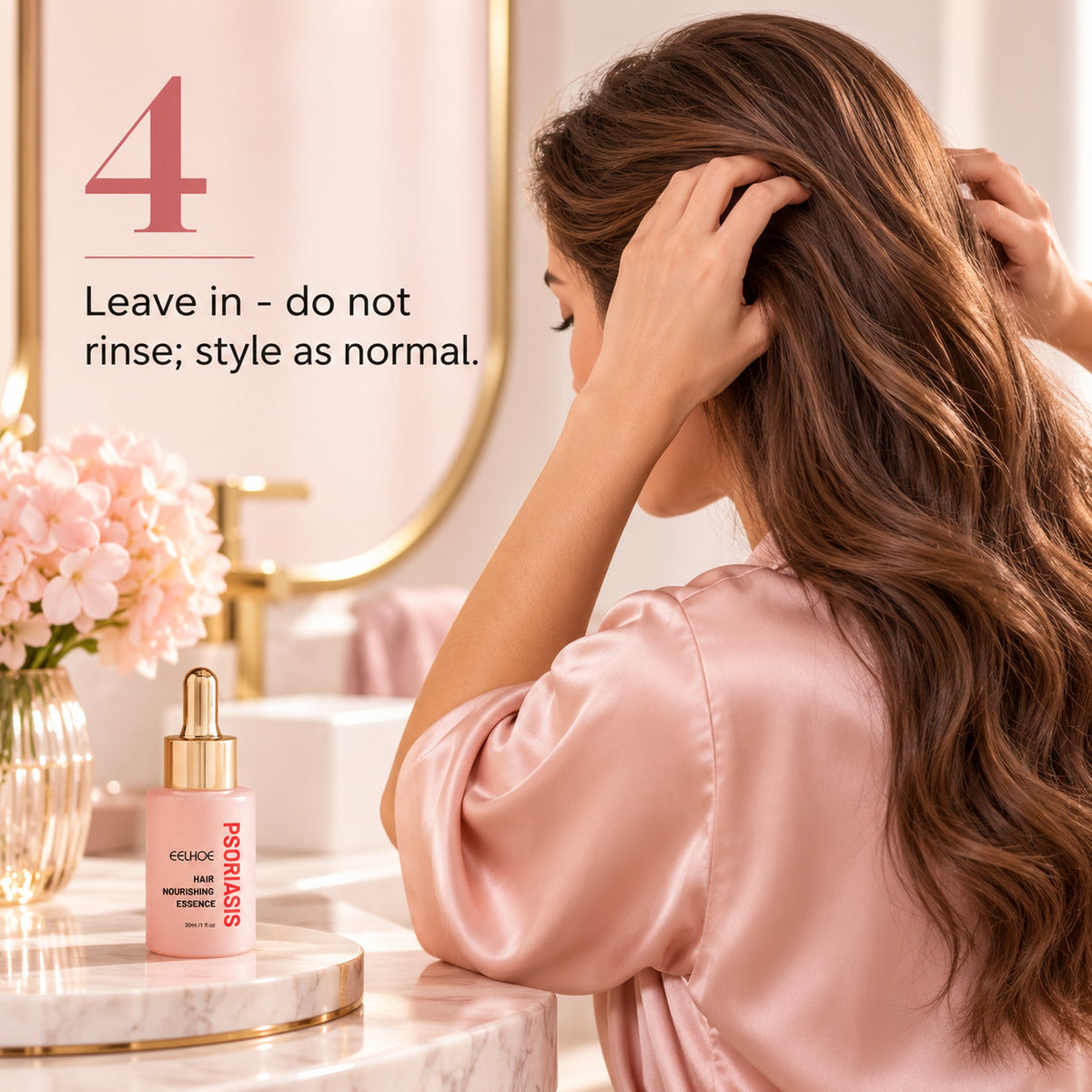 Step 4: leave in, do not rinse, style as normal