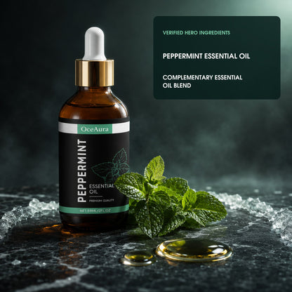 OceAura peppermint oil with named peppermint and complementary essential oil blend