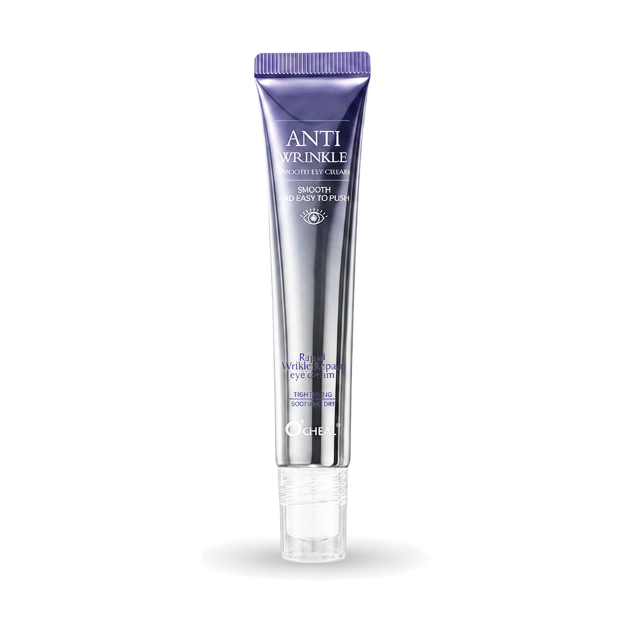O'CHEAL Anti Wrinkle Rapid Wrinkle Repair eye cream tube — centred product on pure white with soft studio shadow
