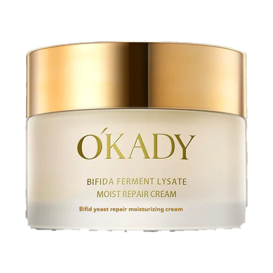 OKADY Bifida Ferment Lysate Moist Repair Cream jar, centred on a pure white background