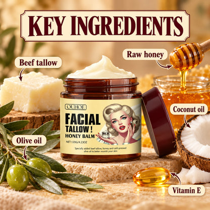 Key ingredients: beef tallow, raw honey, olive oil, coconut oil and vitamin E