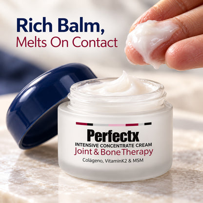 Open jar of rich Perfectx collagen balm that melts on contact