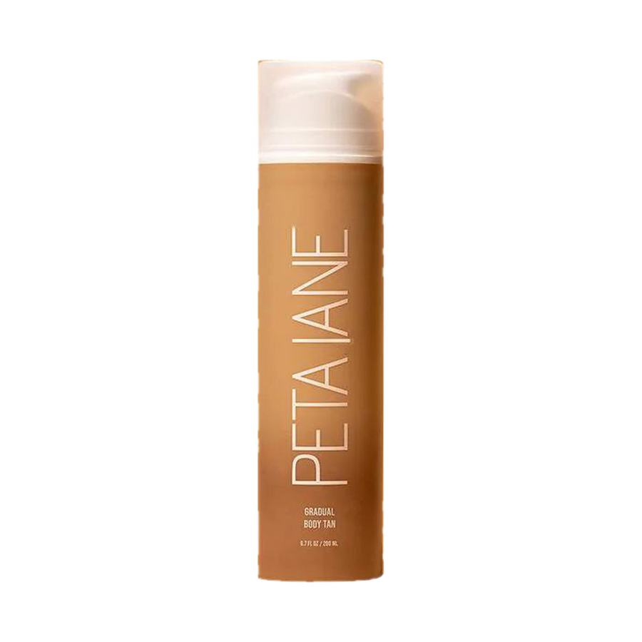 PETA JANE Gradual Body Tan 200 ml pump bottle, centred on a pure white background