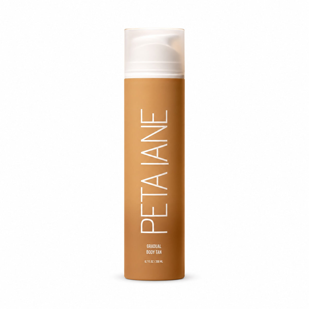 PETA JANE Gradual Body Tan 200 ml pump bottle on white