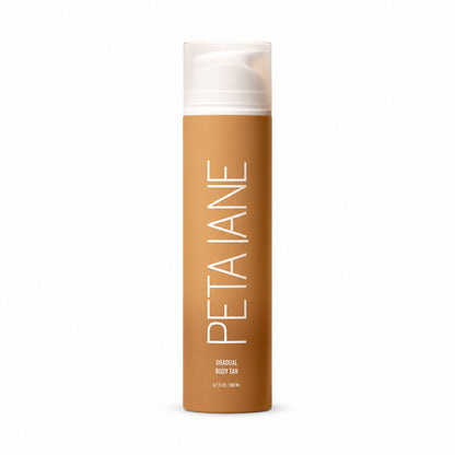 PETA JANE Gradual Body Tan 200 ml pump bottle on white