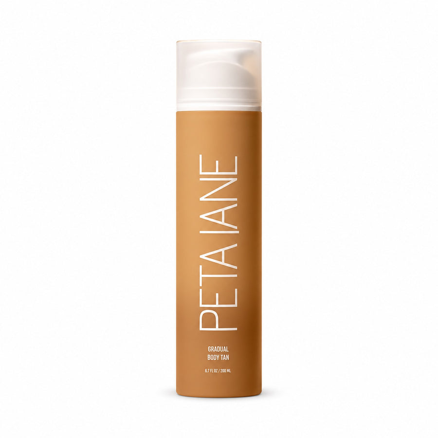 PETA JANE Gradual Body Tan 200 ml pump bottle on white