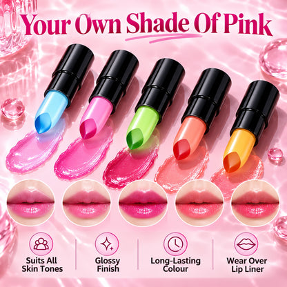 Your own shade of pink: suits all skin tones, glossy finish, long-lasting colour, wear over lip liner