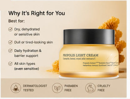 Why Propolis Light Cream fits dehydrated and everyday skincare routines