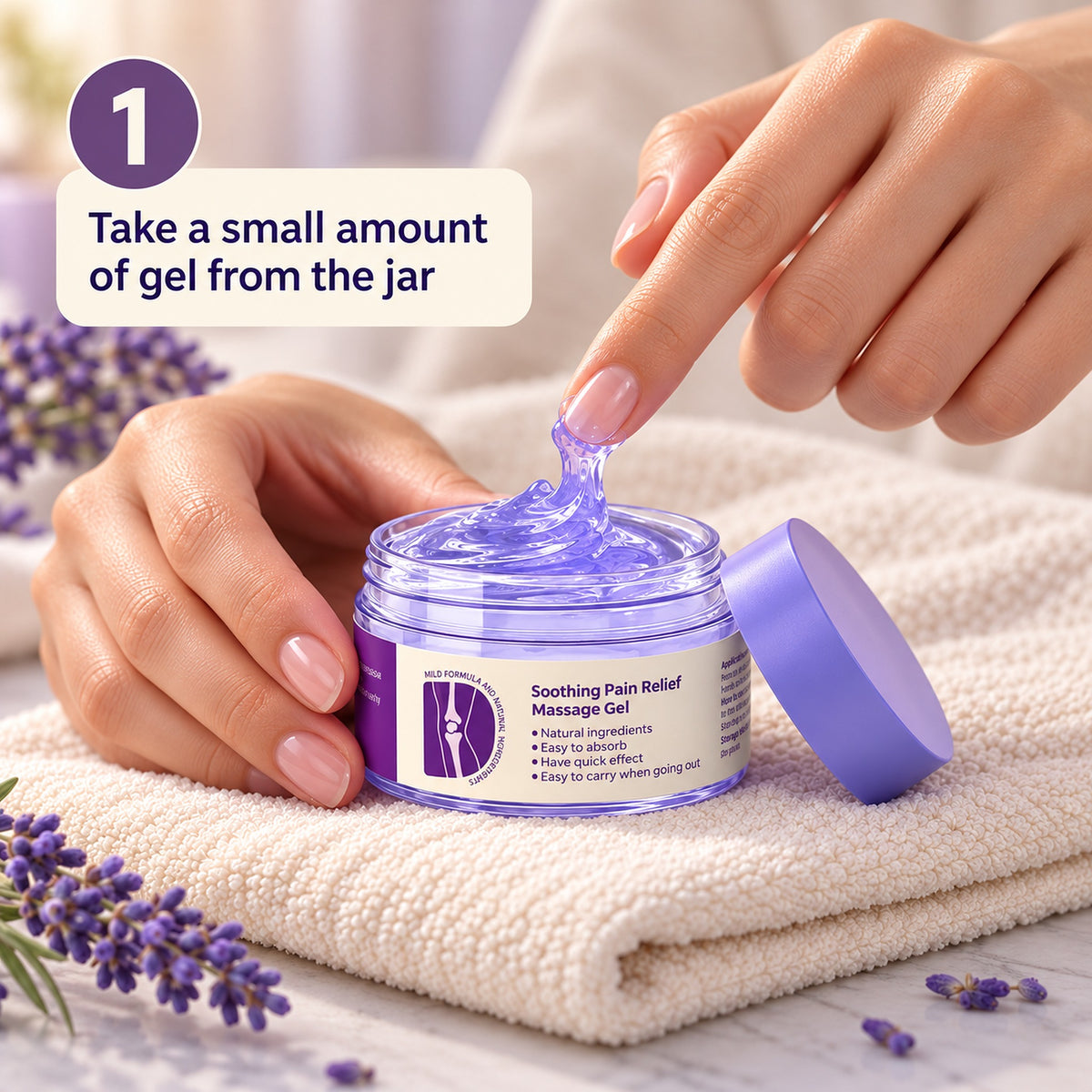 How to use step 1: take a small amount of gel from the jar