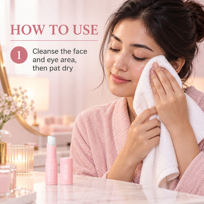 How to use step 1: cleanse the face and eye area, then pat dry