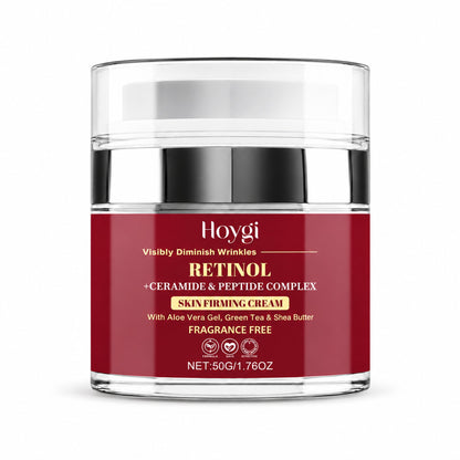 Hoygi Retinol + Ceramide & Peptide Complex Skin Firming Cream 50 g jar on white
