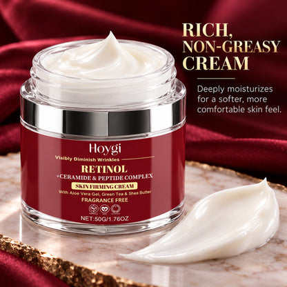 Rich, non-greasy retinol cream texture