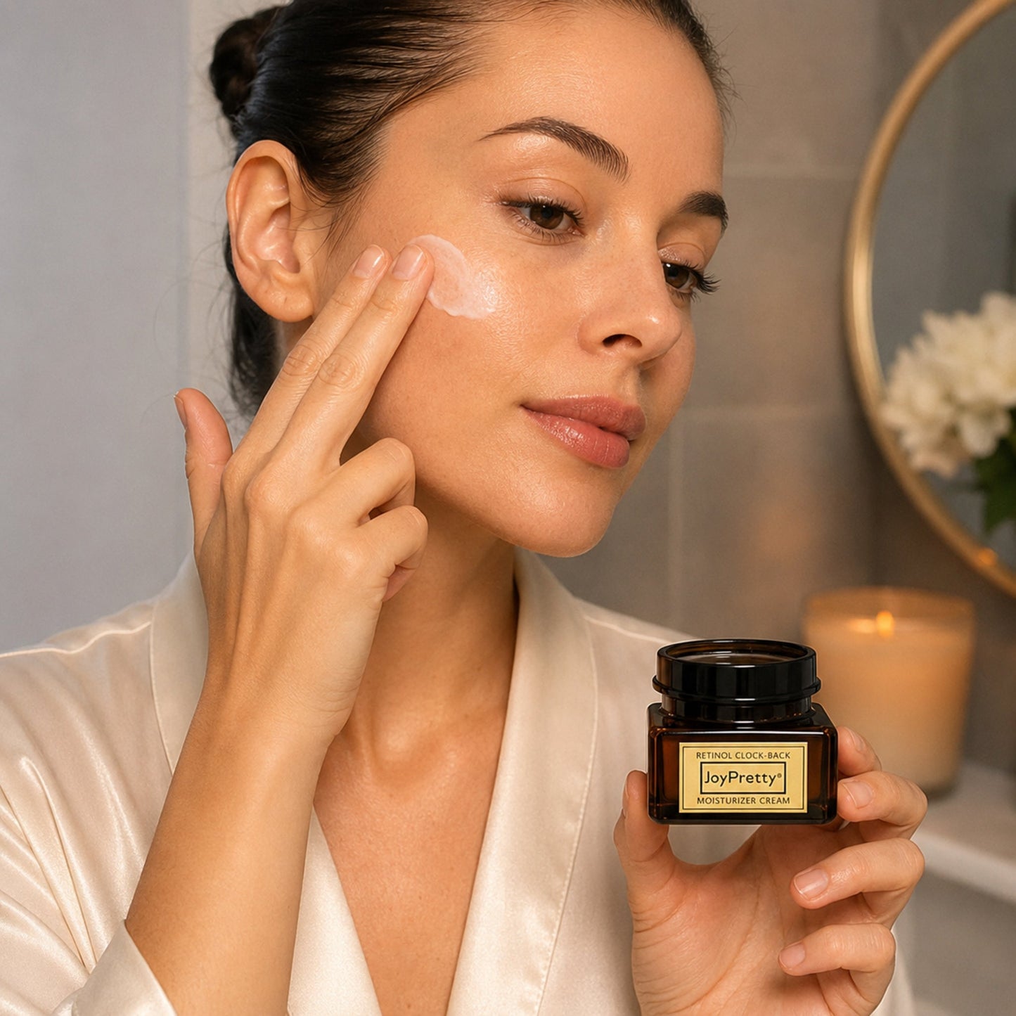 Retinol & Hyaluronic Acid Anti-Aging Firming Face Cream — realistic lifestyle in-use scene