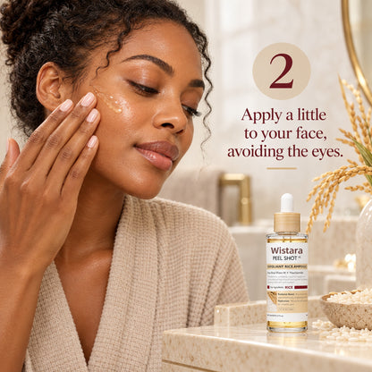 Step 2: apply a little to your face, avoiding the eyes
