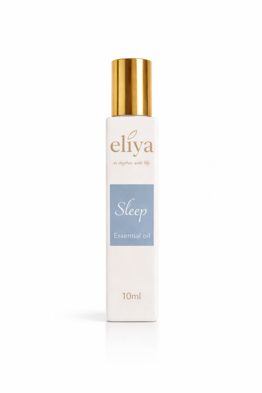 Eliya Sleep Essential Oil Roller 10ml with organic jojoba and premium oils for calming bedtime relaxation