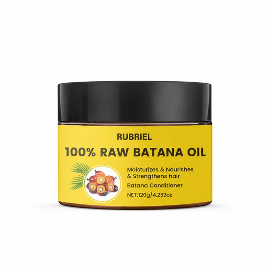 Rubriel Raw Batana Oil jar alone on pure white with a soft realistic shadow