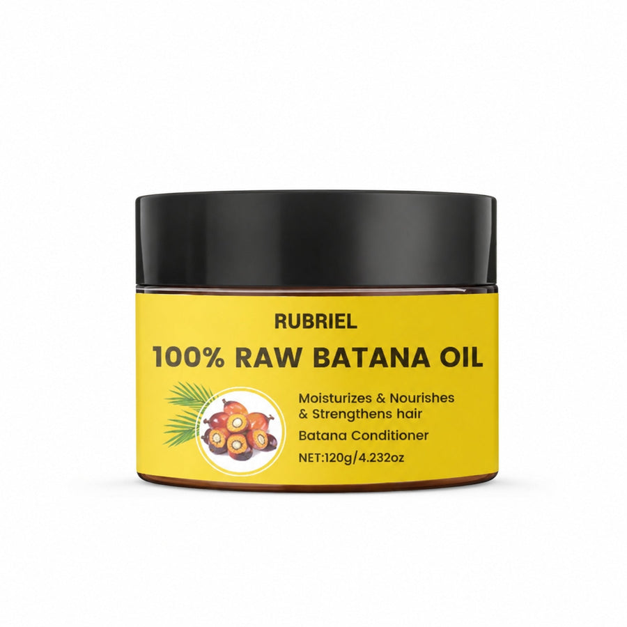 Rubriel Raw Batana Oil jar alone on pure white with a soft realistic shadow
