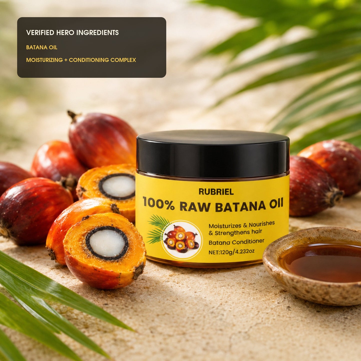 Rubriel Batana Oil with named batana oil and moisturizing conditioning complex