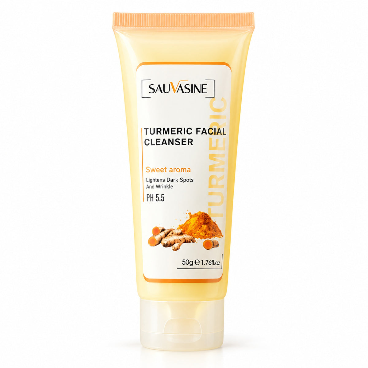 SAUVASINE Turmeric Facial Cleanser 50 g tube, pH 5.5, sweet aroma
