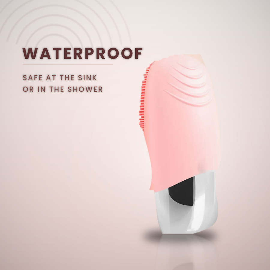 Waterproof facial cleansing brush - safe at the sink or in the shower