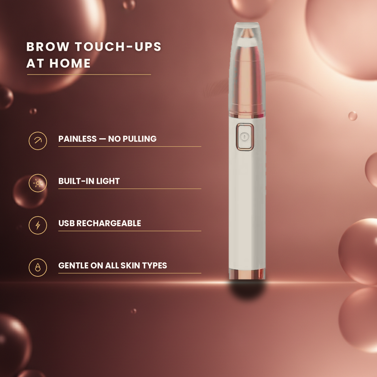 Benefits: painless no pulling, built-in light, USB rechargeable, gentle on all skin types