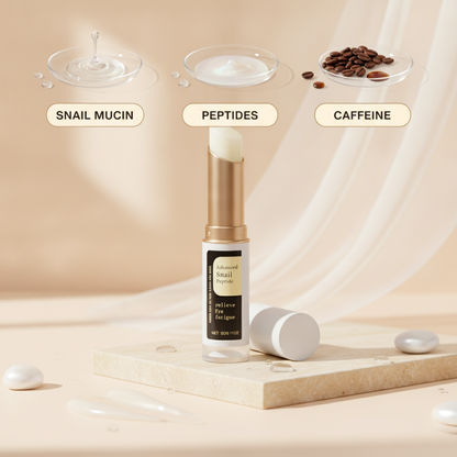 Snail Peptide Hydrating Eye Cream Stick — ingredient story: snail mucin, peptides, caffeine