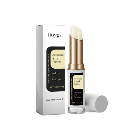 Snail Peptide Hydrating Eye Cream Stick — carton and stick packaging shot on white background