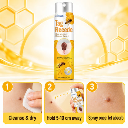 How to use the bee venom spray: cleanse and dry, hold 5-10 cm away, spray once and let absorb