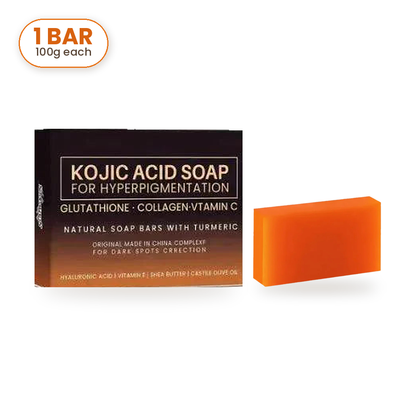 1 Pc value set — box with one 100g turmeric kojic acid soap bar