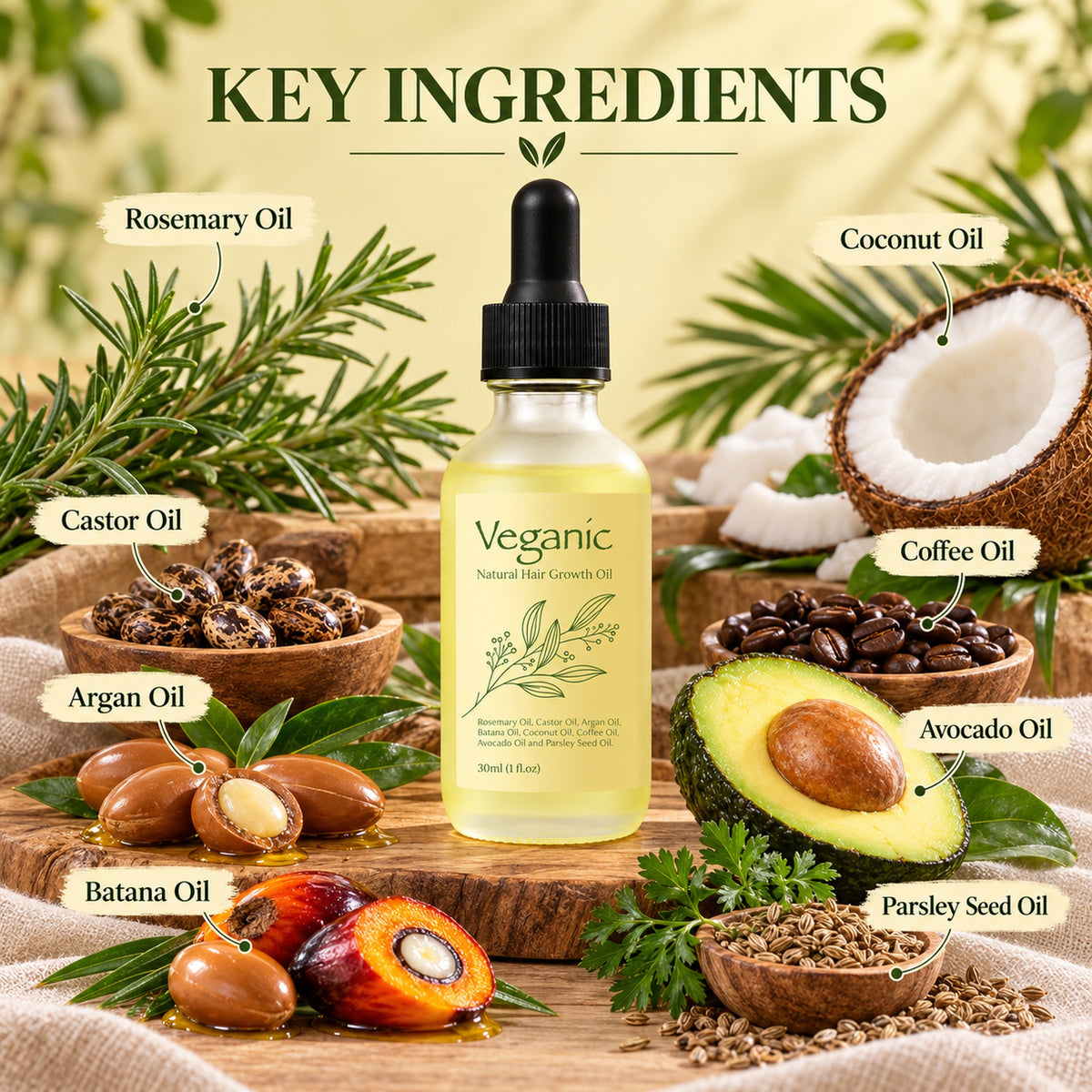Key ingredients: rosemary, castor, argan, batana, coconut, coffee, avocado and parsley seed oils