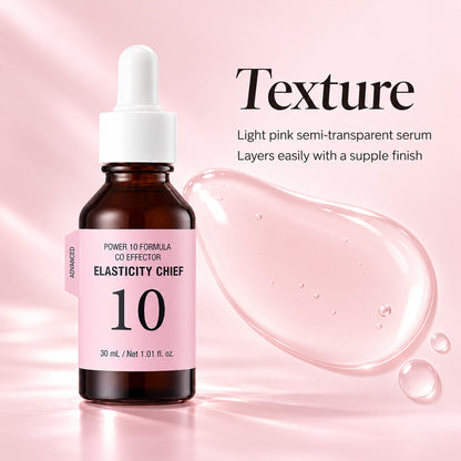 Light pink semi-transparent serum texture with a supple, non-sticky finish