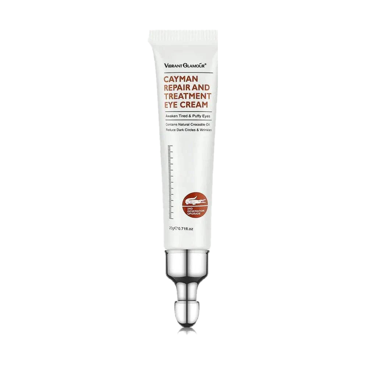 VIBRANT GLAMOUR Cayman Repair Eye Cream 20g tube alone on a pure white background