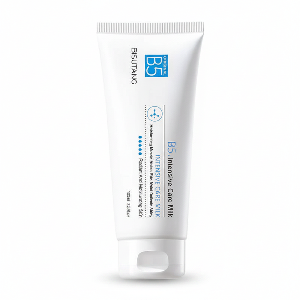 Vitamin B5 Intensive Care Milk — centered hero on white background with soft studio shadow