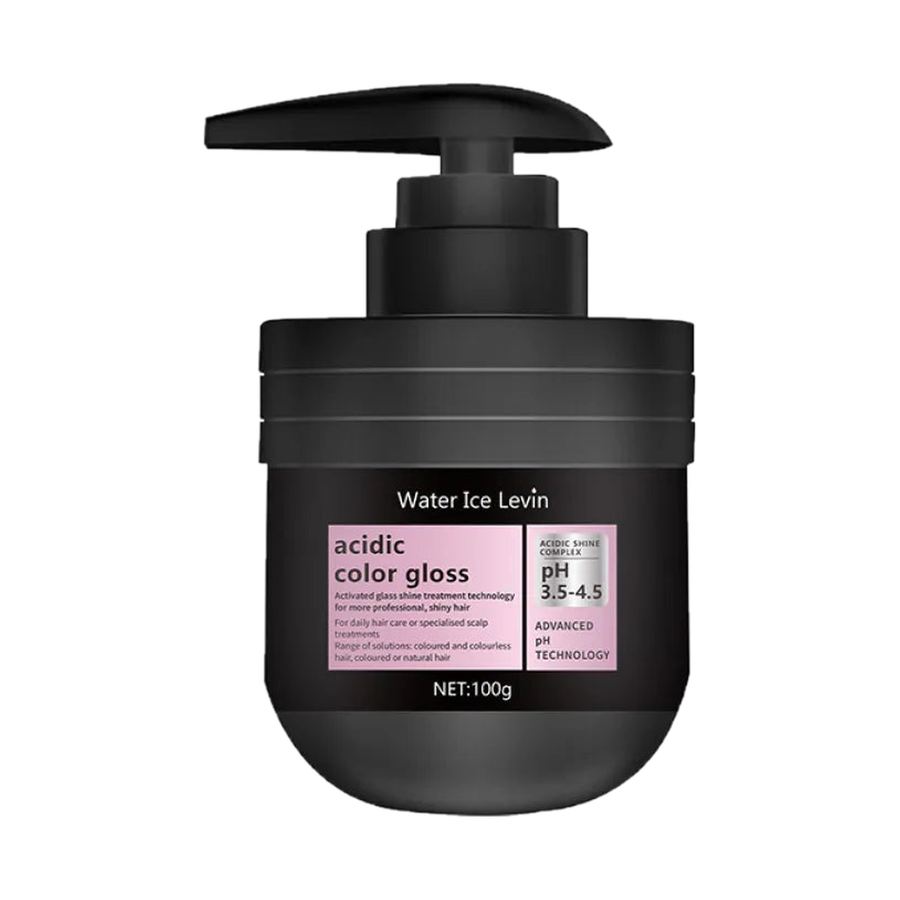 Water Ice Levin acidic color gloss hair mask, 100 g pump bottle, centred on a pure white background