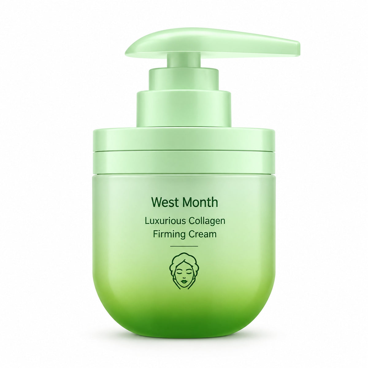 West Month Luxurious Collagen Firming Cream mint-green pump bottle