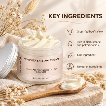 Key ingredient: grass-fed beef tallow rich in oleic, stearic and palmitic acids