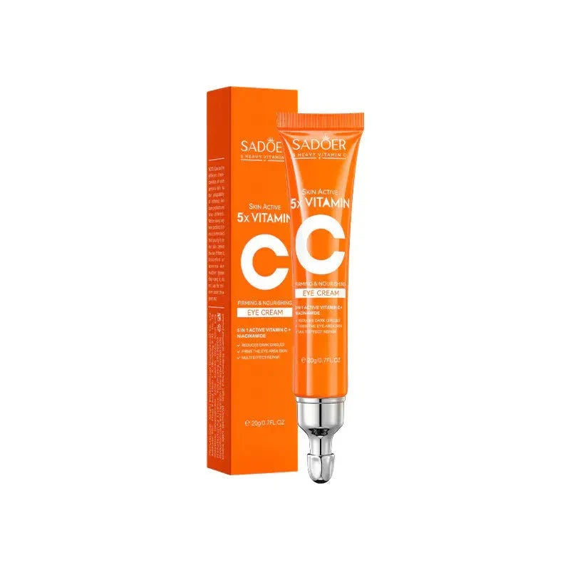 Sadoer 5x Vitamin C eye cream 20g tube from the 7-piece brightening skincare gift set.
