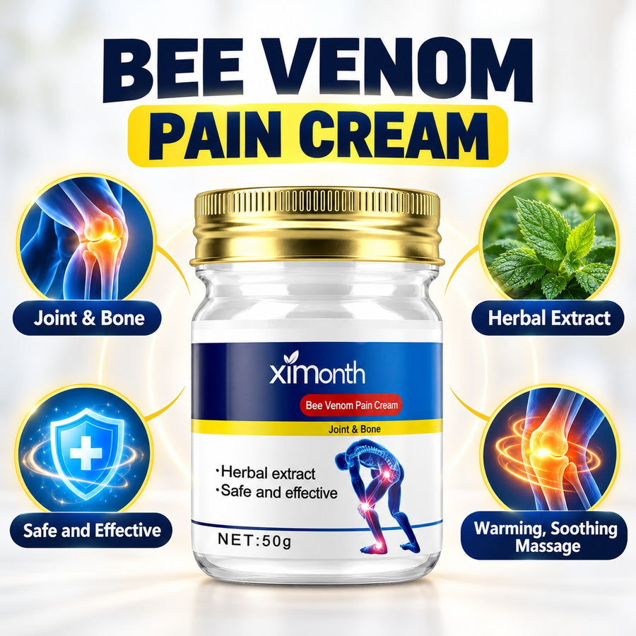 Ximonth Bee Venom Pain Cream 50g jar: joint & bone, herbal extract, safe and effective, warming soothing massage