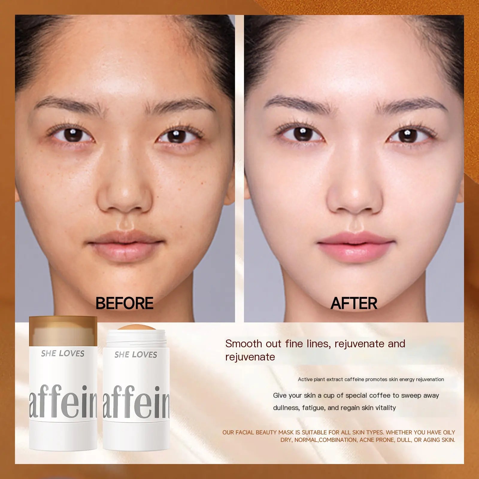 SHELOVES Caffeine Firming Essence Stick for Face & Neck Sheloves
