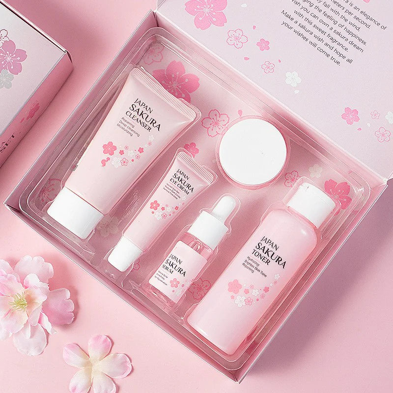 Japan Sakura 5-Piece Moisturizing Skincare Kit – 5-piece set